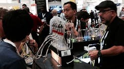 The Juno/Schneider booth at Lightfair International 2014 a got a lift from the oxygen bar they offered attendees.