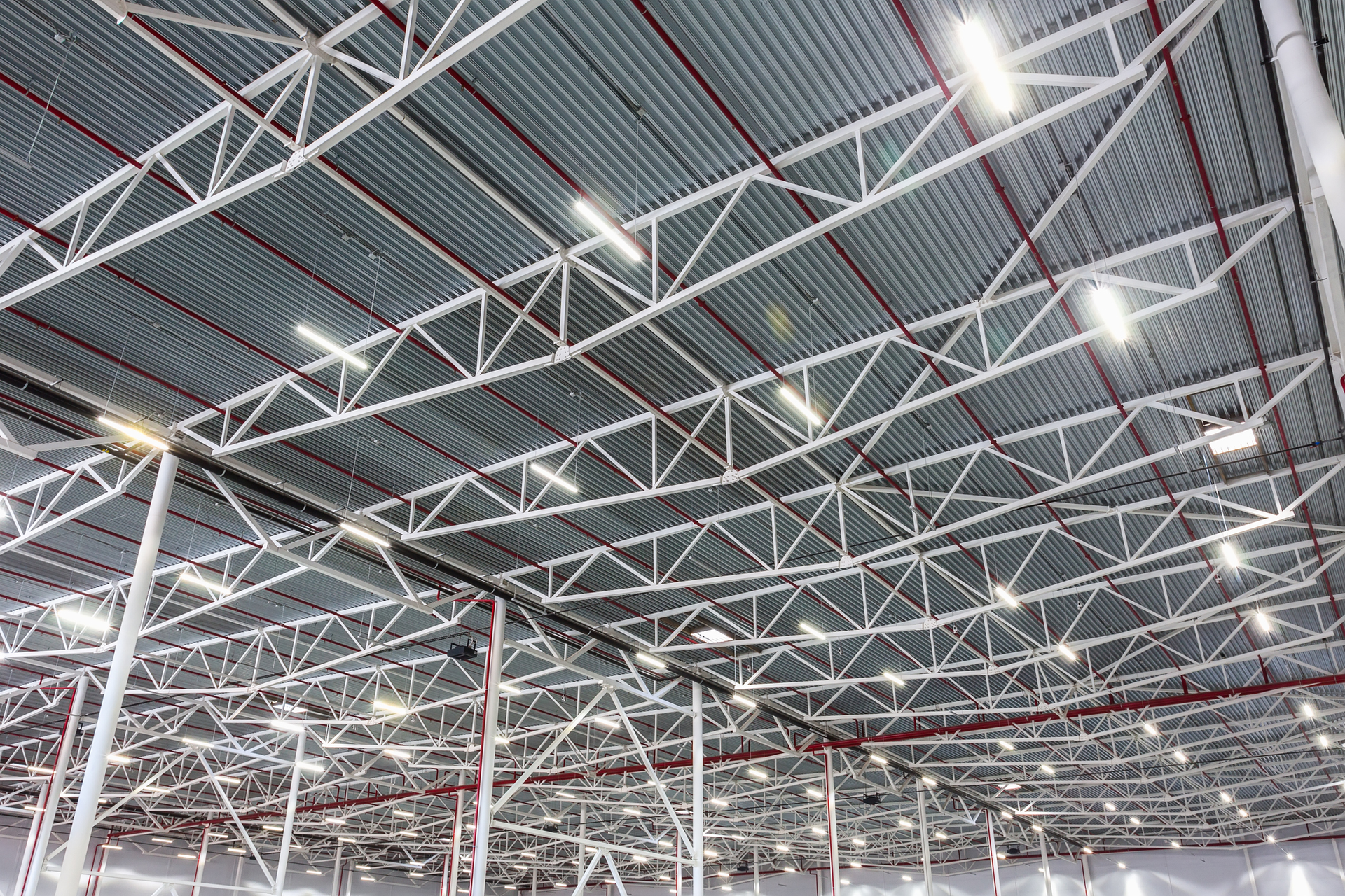 LED lighting in warehouse