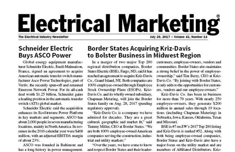 Electrical Marketing July 28, 2017 Header