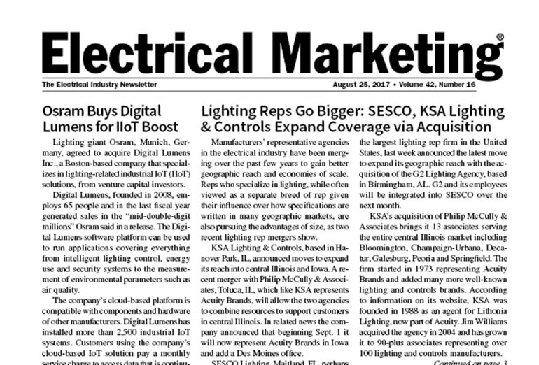 Electrical Marketing front page header Aug 25 2017