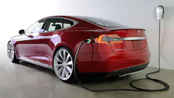 Tesla Model S plugged in