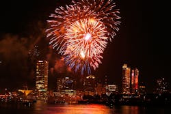 Fireworks in downtown Milwaukee Fireworks in downtown Milwaukee