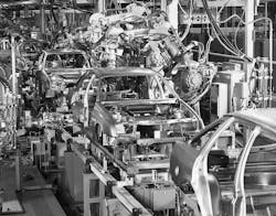 1984 Ford automated production line black & white 1984 Ford automated production line black & white