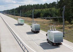 Electric trucks on Siemens eHighway demonstration track in Germany Electric trucks on Siemens eHighway demonstration track in Germany