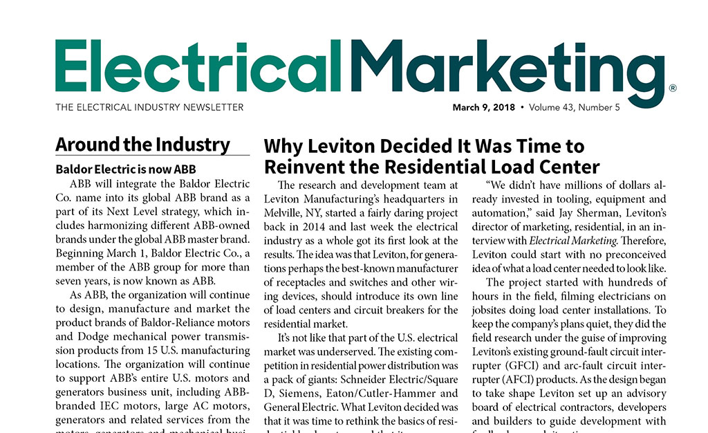 Electrical Marketing 3-9-18 front page