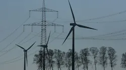 utility tower and wind turbine