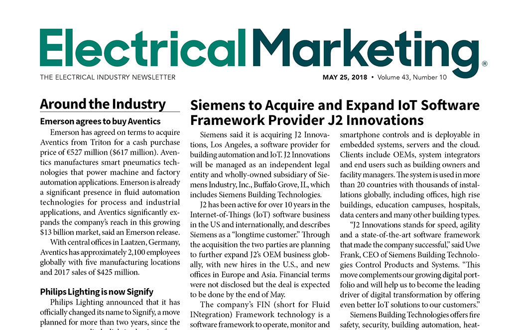 Electrical Marketing - May 25, 2018 - Front