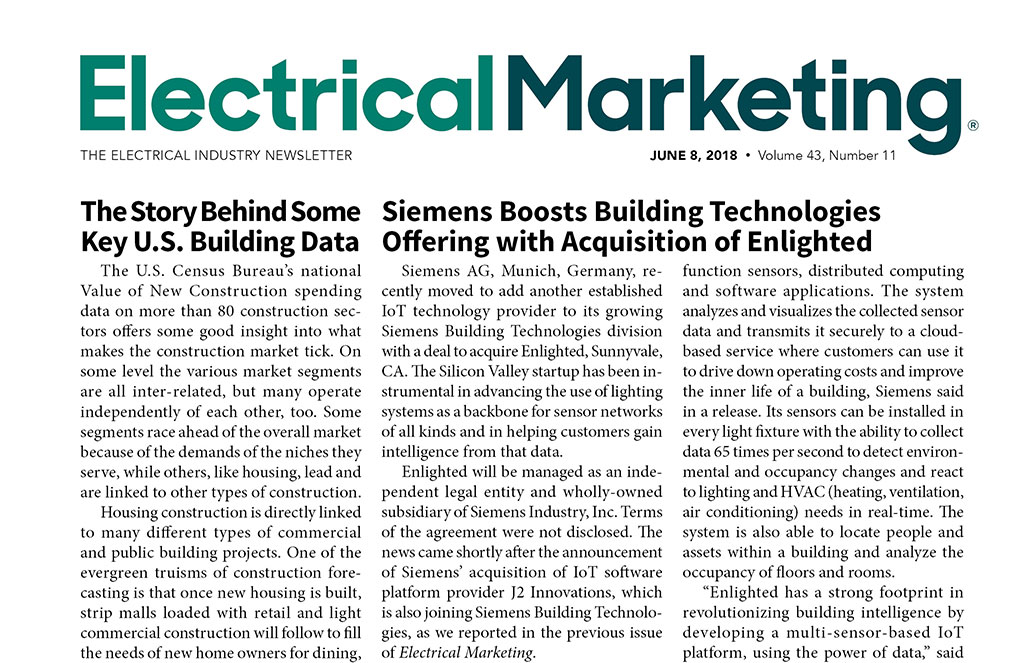 June 8, 2018 - Electrical Marketing - front