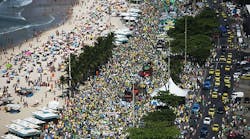 Protests in Rio de Janeiro, Brazil, Aug. 16, 2015, called for the ouster of President Dilma Rousseff following revelations of corruption involving the government and the oil company Rousseff chaired for years before being elected president.