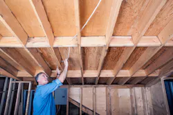 Electrician pulling wire Electrician pulling wire