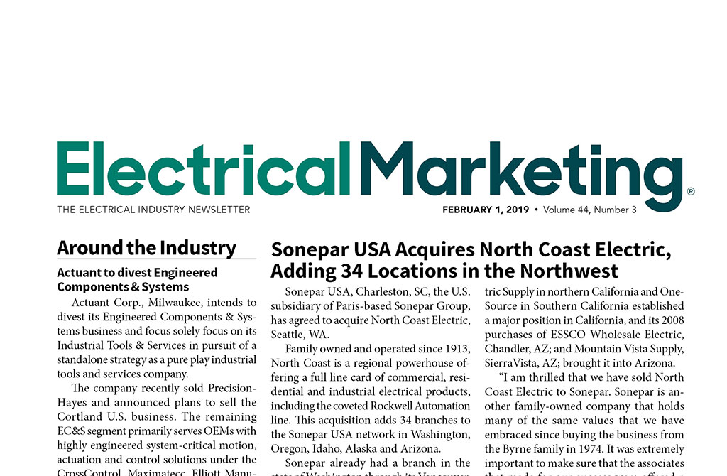 Electrical Marketing Feb 2, 2019 - Top Front