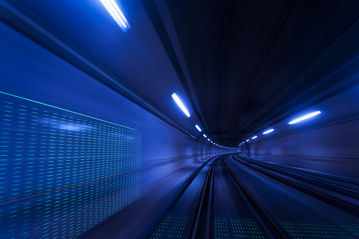 Rail tunnel lighting