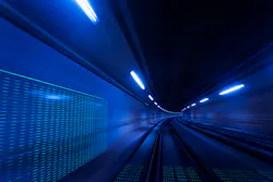 Rail tunnel lighting