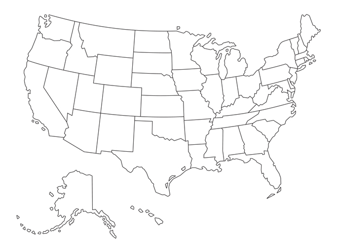 U.S. state map
