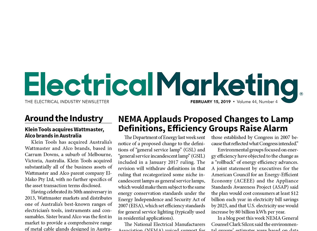 Electrical Marketing - Feb 15, 2019 front page