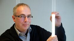 Coen Liedenbaum at Philips Research shows the first prototype TLED providing 200 lumens/watt.