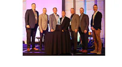 Winners of the 2021 NEMMY Partnership of the Year Award: Kris Haslam & the Lyle W. Williams Co. and Greg Janes and the Legrand team.