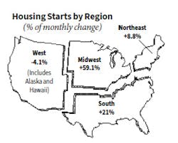 Housing Starts Map Housing Starts Map