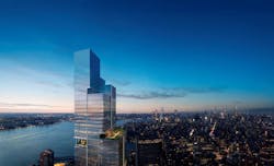 When complete in 2031, American Express' new headquarters in lower Manhattan will easily be one of the largest office projects in the nation. The 55-story office tower will be 1,226-ft tall; have the capacity for up to 10,000 workers; and include 2 million square feet of space. When complete in 2031, American Express' new headquarters in lower Manhattan will easily be one of the largest office projects in the nation. The 55-story office tower will be 1,226-ft tall; have the capacity for up to 10,000 workers; and include 2 million square feet of space.